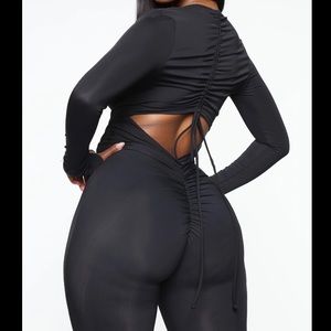 Fashion Nova Better This Way Jumpsuit Black Plunge